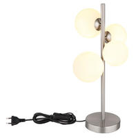 LED TISCHLEUCHTE Glas 4 flammig - Silberfarben, Glas (23.7/19.3/48cm) - Globo Lighting
