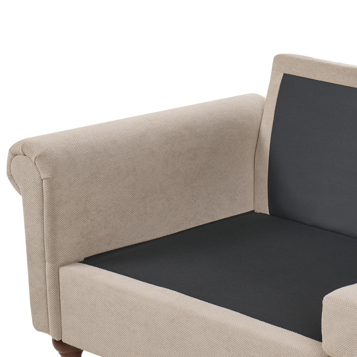 3-SITZER-SOFA Stoff Taupe Ginnerup - Taupe, Textil (195/84/76cm) - Beliani