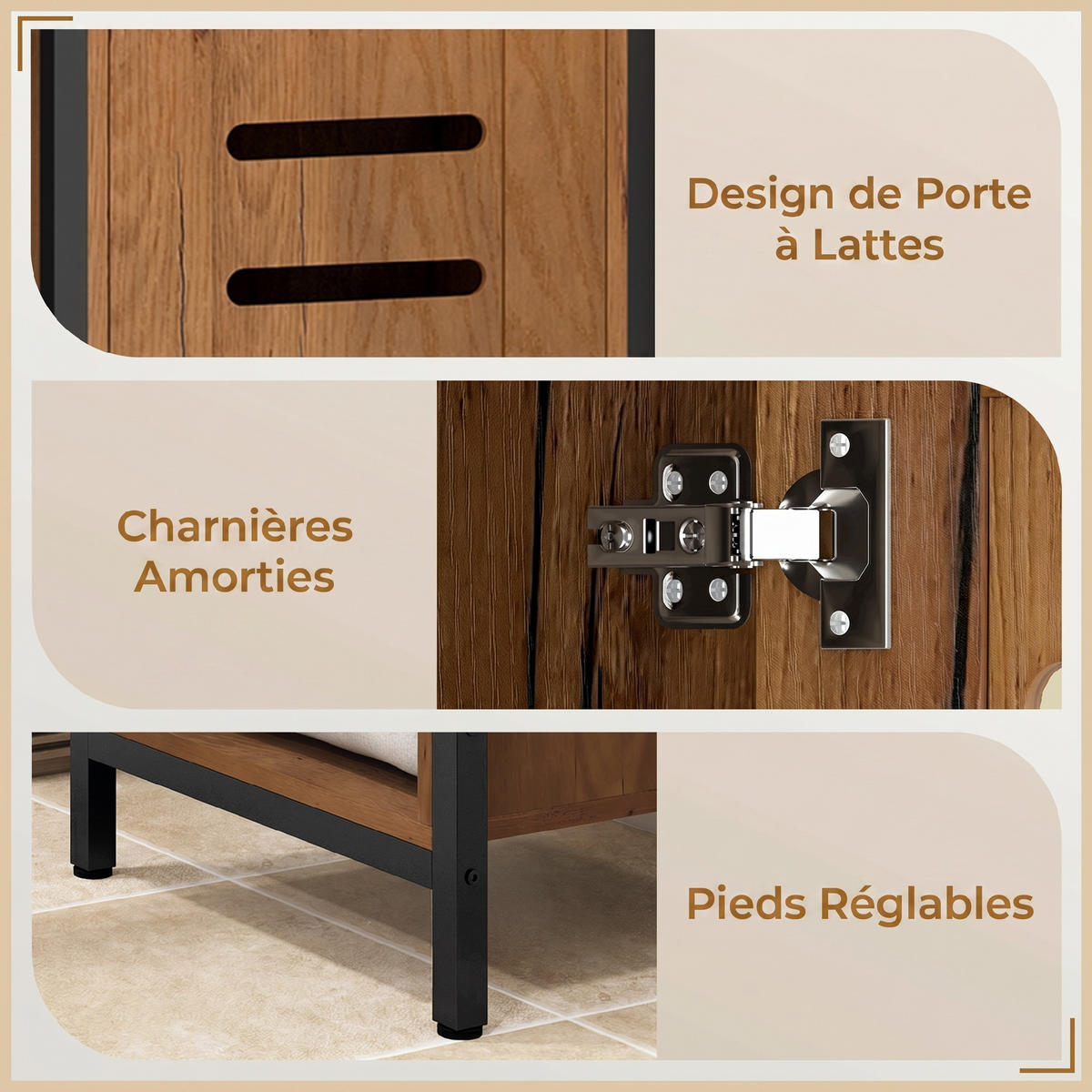 HOCHSCHRANK Braun und Schwarz 37/30/167 cm - Braun, Holzwerkstoff (37/167/30cm) - PANGIVO