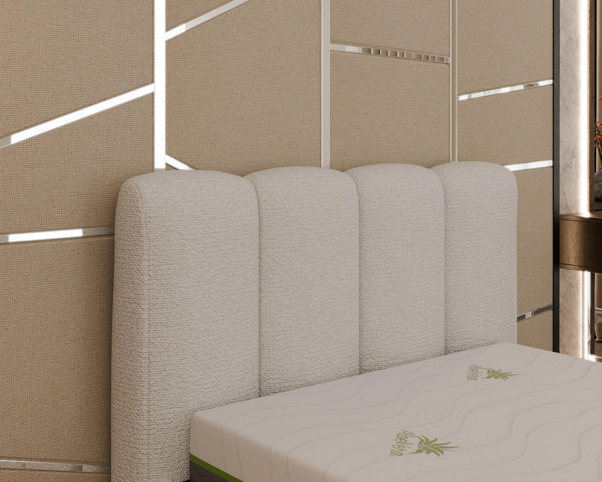 POLSTERBETT Zaira 120x200cm – Elegantes Polsterbett für modernen Wohnstil , ohne matratze, cappuccino - Cappuccino, Holz (120/200cm) - Homesy
