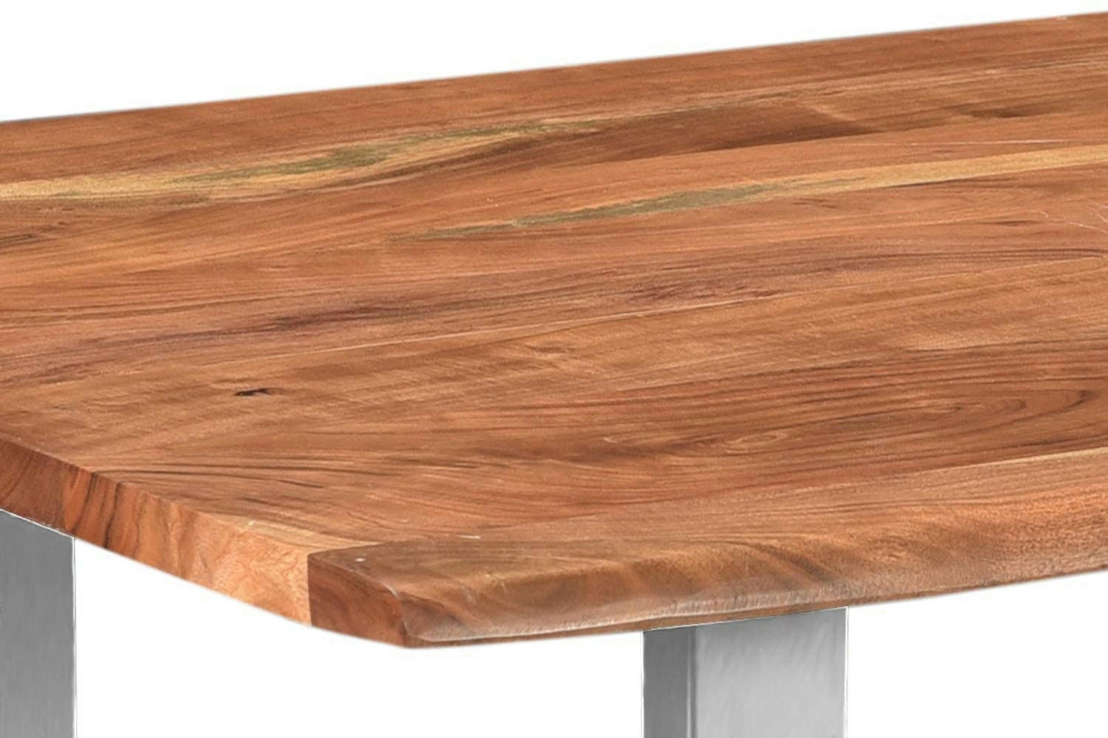 ESSTISCH INSA - Beige/Silberfarben, Holz/Metall (60/140/77cm) - SAM