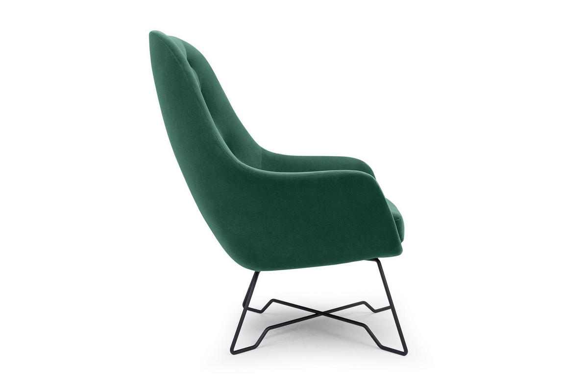 SESSEL SEDUTA, Modern Polstersessel Loungesessel, Velours-Stoff Grün - Grün, Holz/Metall (72.5/101.5/83cm) - MASSENO