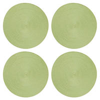 PLATZSET 4er Set Polypro Pistazie 35 cm rund - Hellgrün, Kunststoff (35cm) - TiborTex