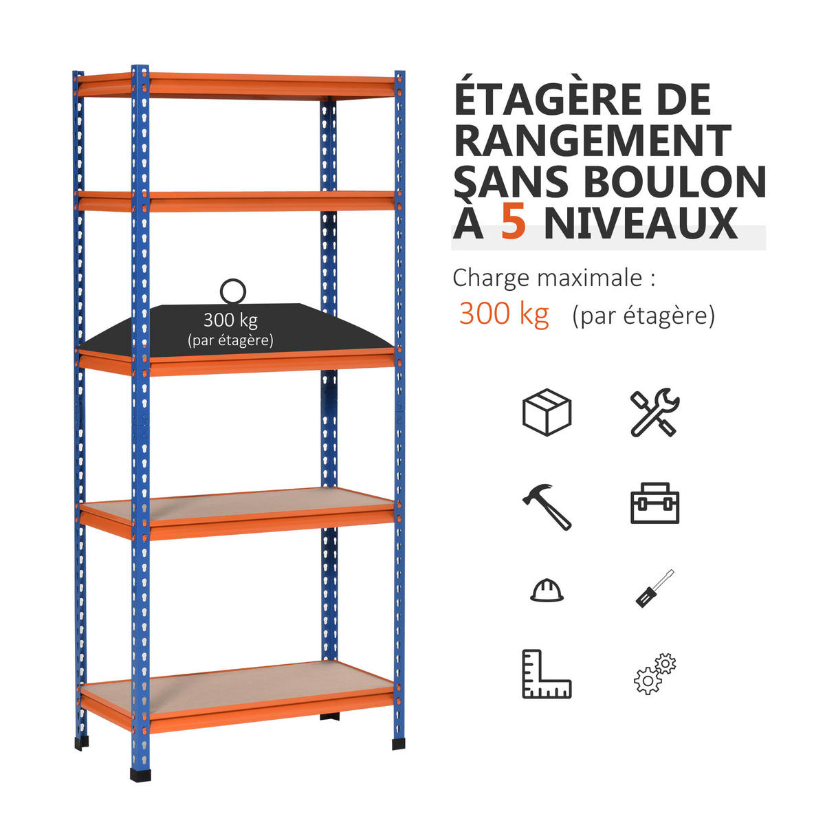 REGAL DE-18483 Blau/Orange - Blau, Metall (40/182/80cm) - ComfortXL
