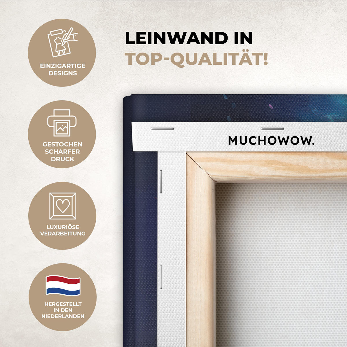 LEINWANDBILD Weihnachtsbaum - Weihnachten - Abstrakt - Farbenfroh Wanddeko 90x60 cm - Multicolor, Textil (90/60cm) - MuchoWow