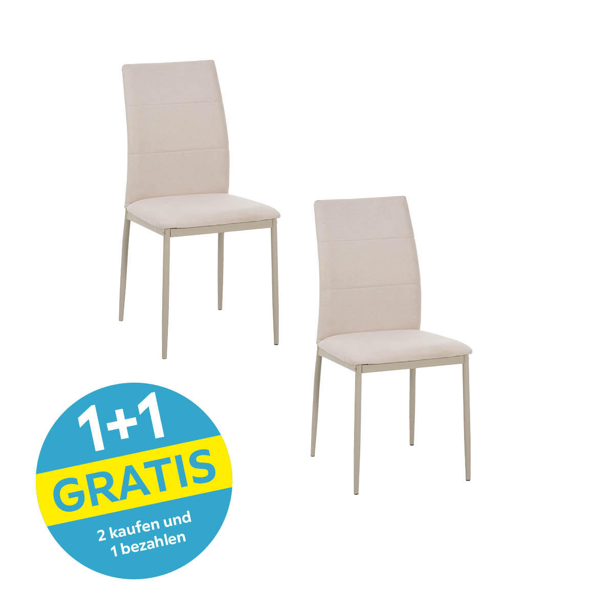 Vierfußstuhl Farina Webstoff Beige, B: 43 Cm