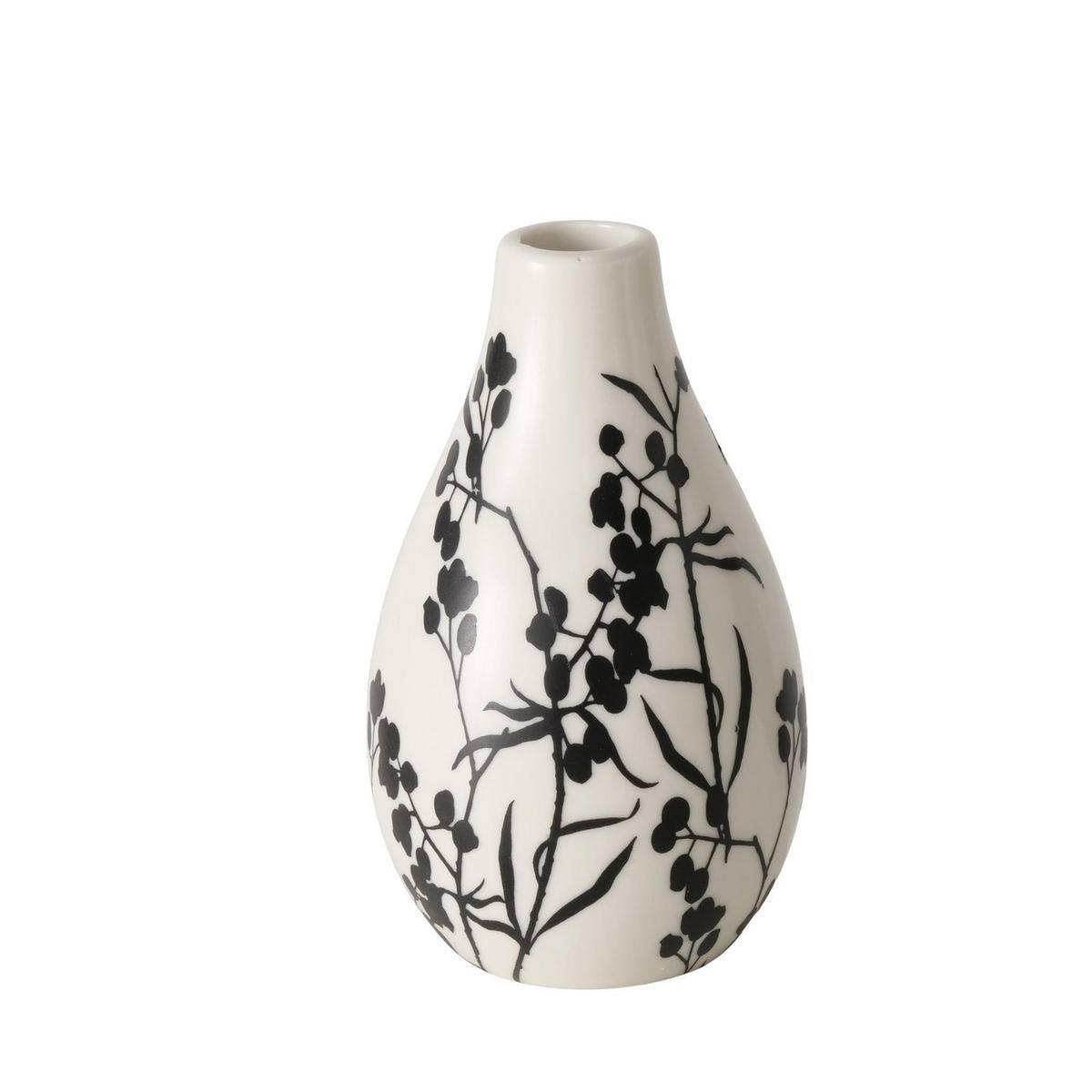 VASE handbemalt Berries - Weiß, Keramik (12cm) - Boltze Home