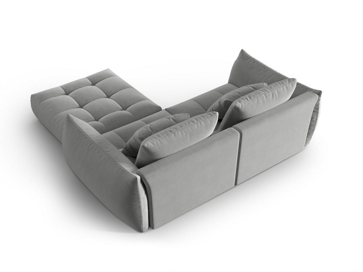 SOFA modular Bloom aus Samt grau 3 Sitzplätze - Grau, Textil (216/232cm) - Micadoni