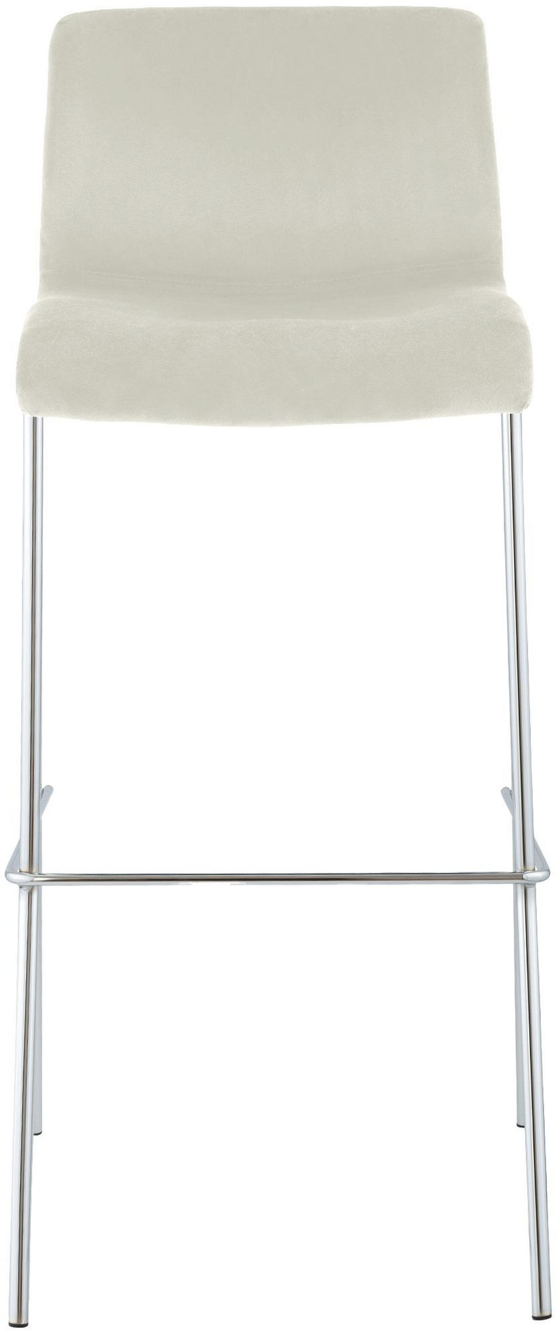 BARHOCKER Tenar Samt Creme Silber - Creme, Textil (43/100/48cm) - DELUKE