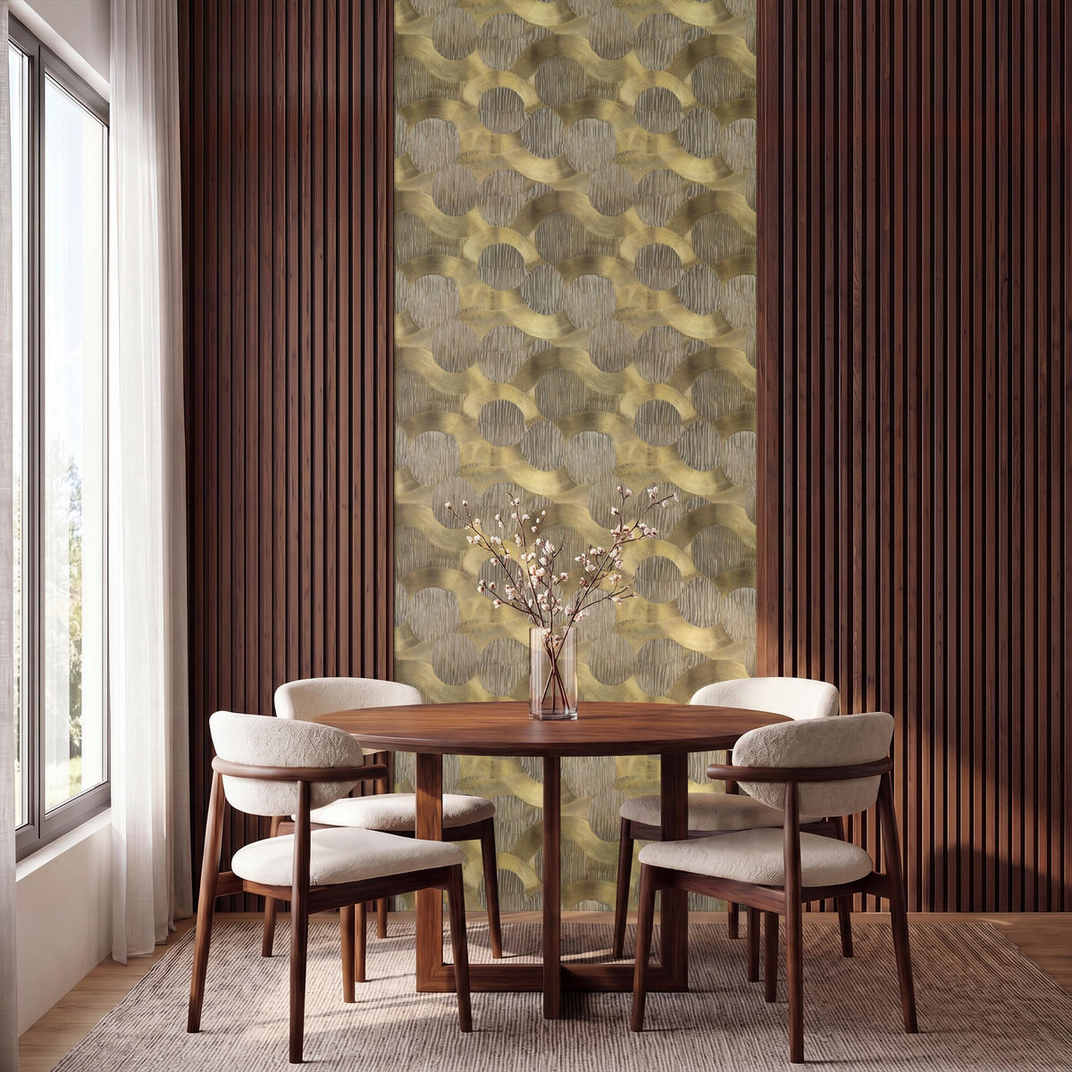 TAPETE - Modern - Geometrisch - Gold - 120x300 cm - Goldfarben, Papier (120/300cm) - OnlyWow