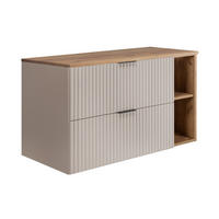 WASCHBECKUNTERSCHRANK FLOW mit Regal + Platte Eiche Craft 80/57/46 cm - Eichefarben, Holzwerkstoff (80/57/46cm) - Rodan