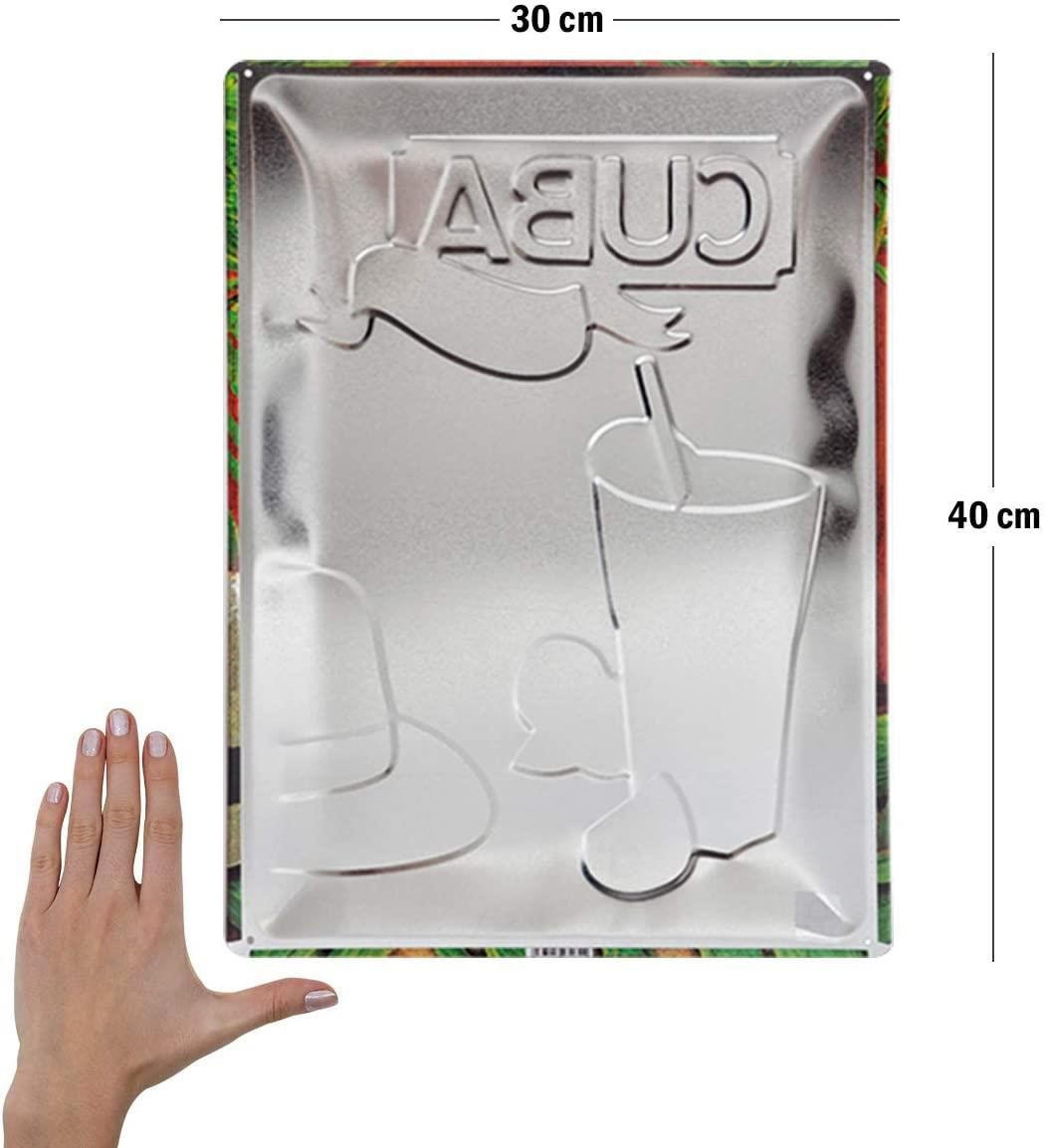 BLECHSCHILD 30/40 cm Open Bar Cuba Libre - Multicolor, Metall (30/40/0.2cm) - Nostalgic-Art