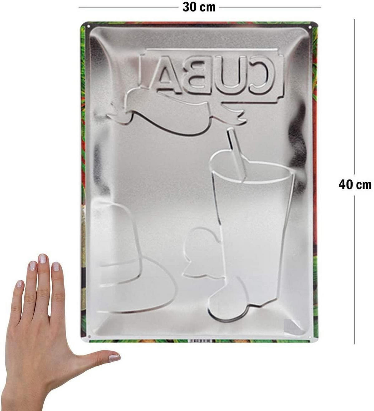 BLECHSCHILD 30/40 cm Open Bar Cuba Libre - Multicolor, Metall (30/40/0.2cm) - Nostalgic-Art