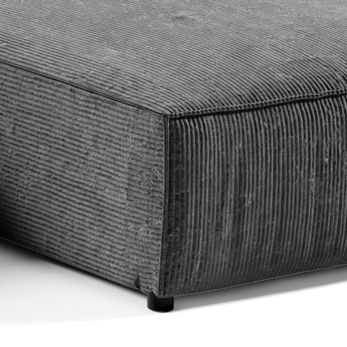 PANORAMASOFA Isaac 5 Sitzplätze Dunkelgrau - Grau, Holzwerkstoff (390/85/185cm) - Petits-meubles