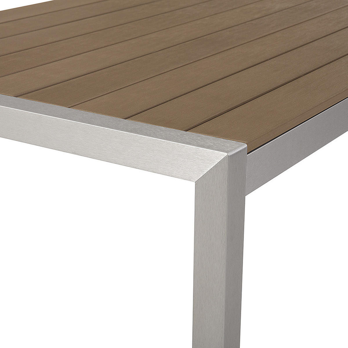 GARTENTISCH Aluminium braun 180/90 cm Vernio - Braun, Metall (180/90/76cm) - Beliani