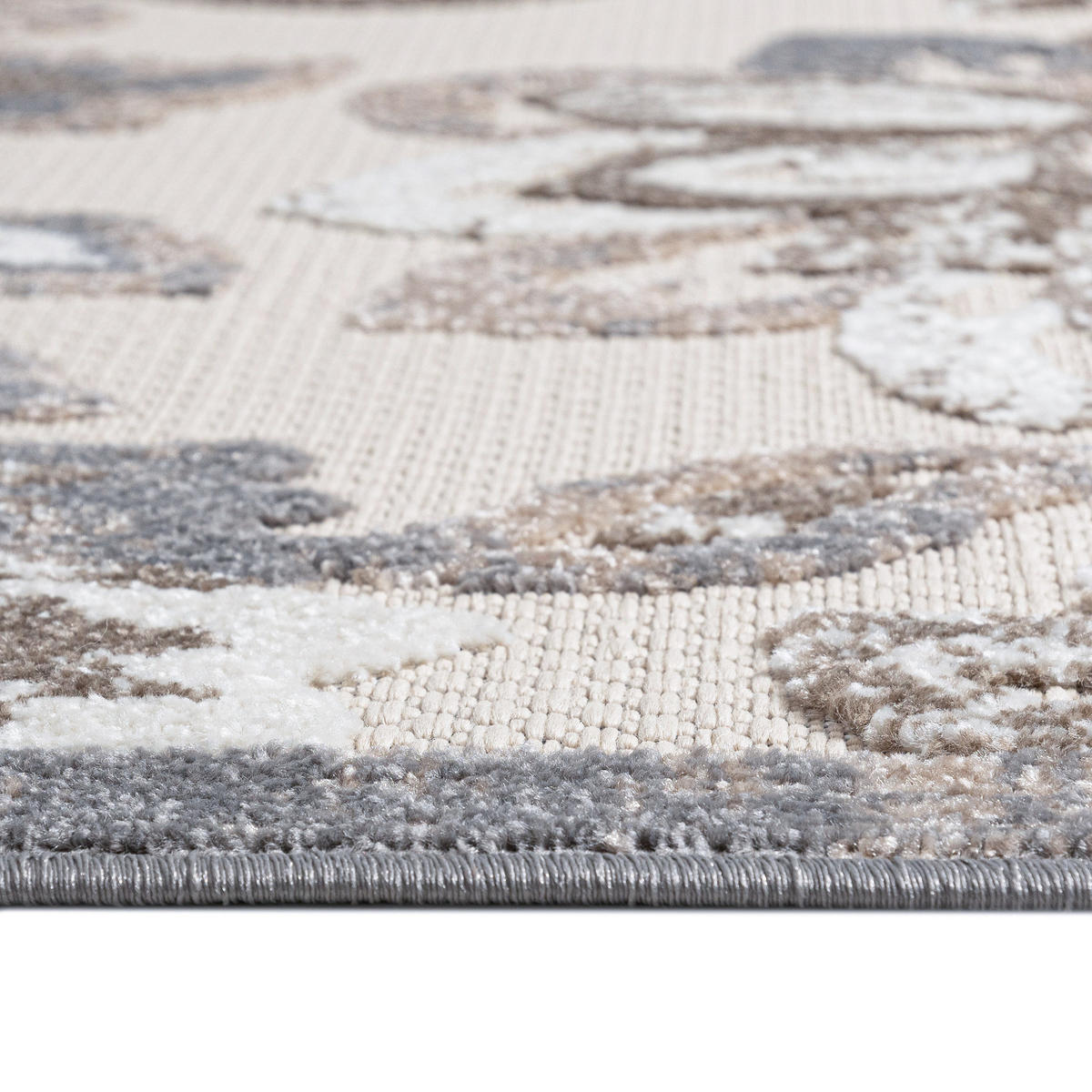 TEPPICH Outdoor Beige Bunte Pflanzlich Kurzflor Rechteckig - 140x200 cm - Naturfarben, Textil (140/200cm) - Mazovia