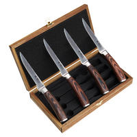 STEAKMESSER Set 4 tlg. I EDIB - Braun, Holz/Metall (30cm) - Wakoli