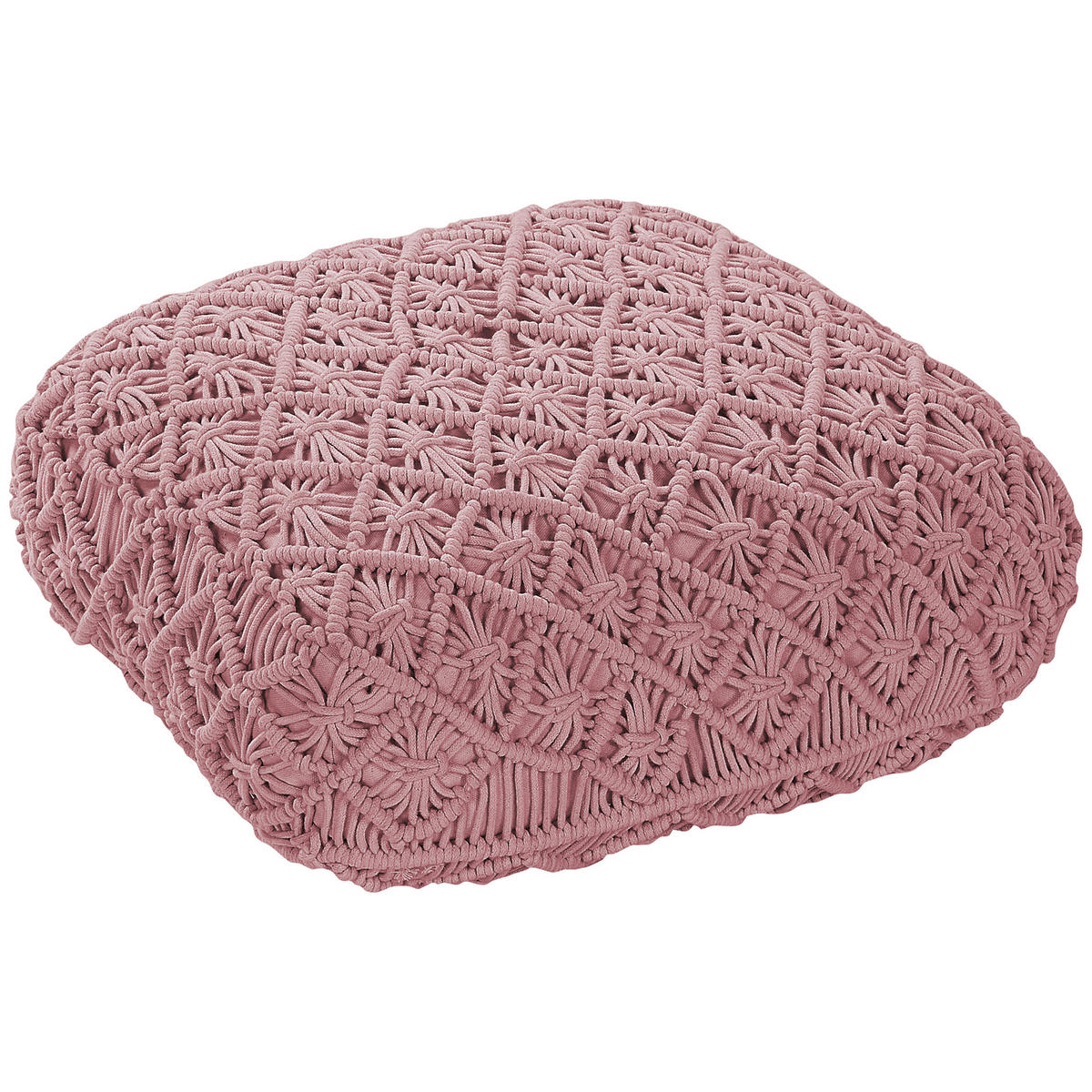 POUF Berrechid 50/50/20 cm - Pink, Naturmaterialien/Textil (50/20/50cm) - Beliani