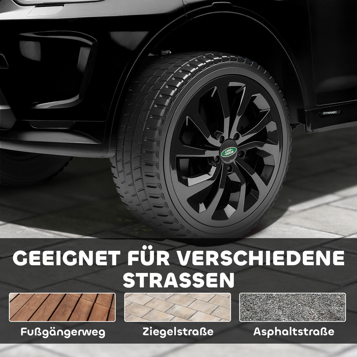 KINDER Elektroauto, Schwarz, Kunststoff, Metall, 106cm x 65,5cm x 51cm - Schwarz, Kunststoff (106/65.5/51cm) - AIYAPLAY