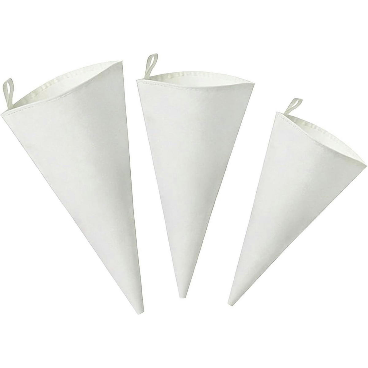 SPRITZBEUTEL 3er Set 30/35/40 cm Baumwolle EVA-beschichtet - Weiß, Textil (22/1/40cm)