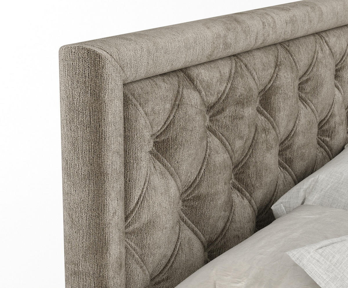 BOXSPRINGBETT Aurelia Beige 200/200 cm - Beige/Schwarz, Holz/Holzwerkstoff (200/200cm) - Maison de Reve