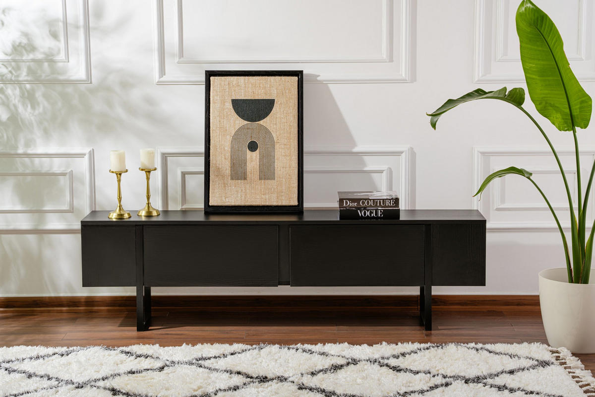 TV-MÖBEL serenity Schwarz - Schwarz, Holz (29/50/180cm) - Habitat Garten