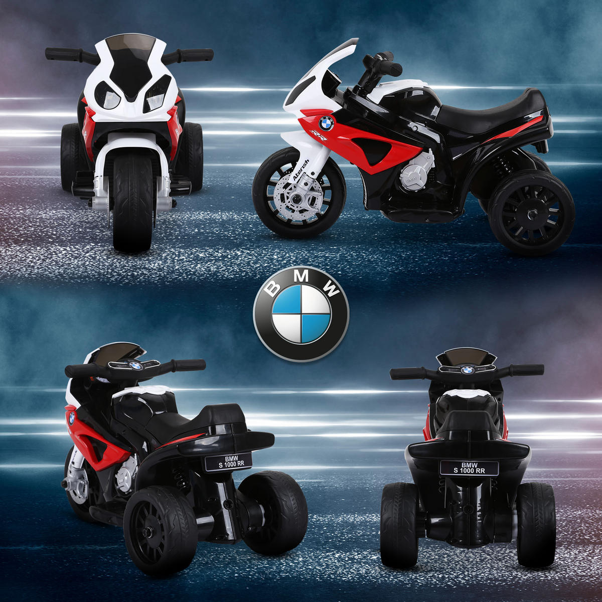 ELEKTRO KINDERMOTORRAD, Schwarz/Rot, PP+ Stahl - Rot, Kunststoff (66/37/44cm) - HOMCOM