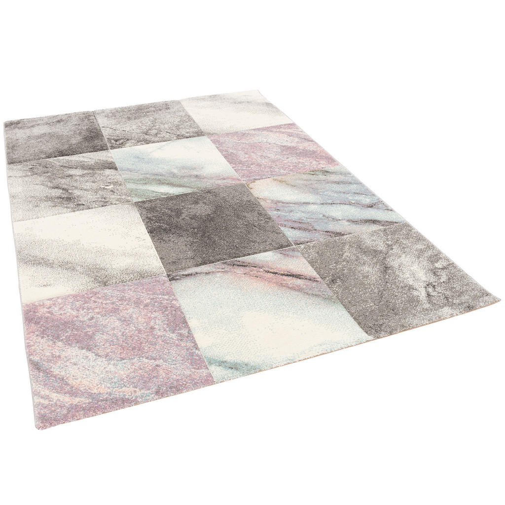 Thumbnail - Pergamon Designer, Grau, Rosa, Textil, 140x200 cm, Teppiche & Böden, Teppiche