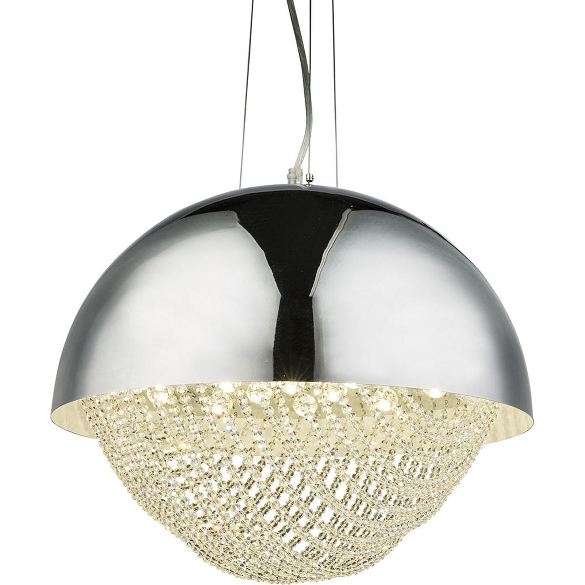 LED HÄNGELEUCHTE Kristalloptik Silber Chrom - Silberfarben, Metall (40/40/120cm) - Globo Lighting