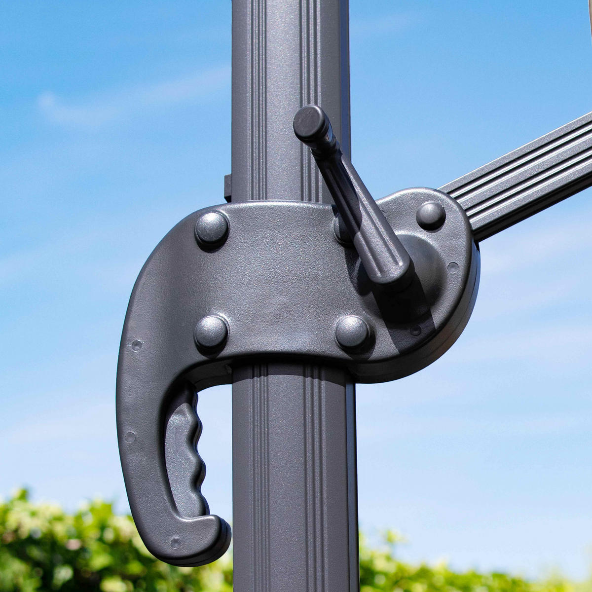 SONNENSCHIRM 3x4m mit 4 Gewichtsplatten, terracotta - Rot, Metall (400/300cm) - Oviala