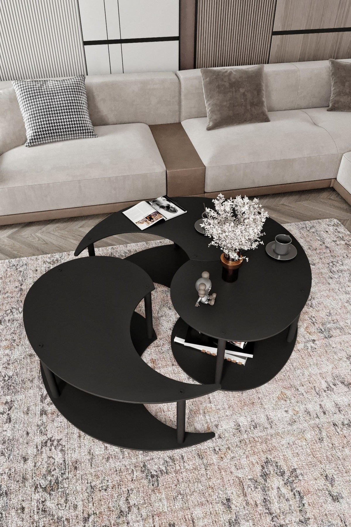 COUCHTISCH yin Schwarz - Schwarz, Holz (70/70/38cm) - Habitat Garten