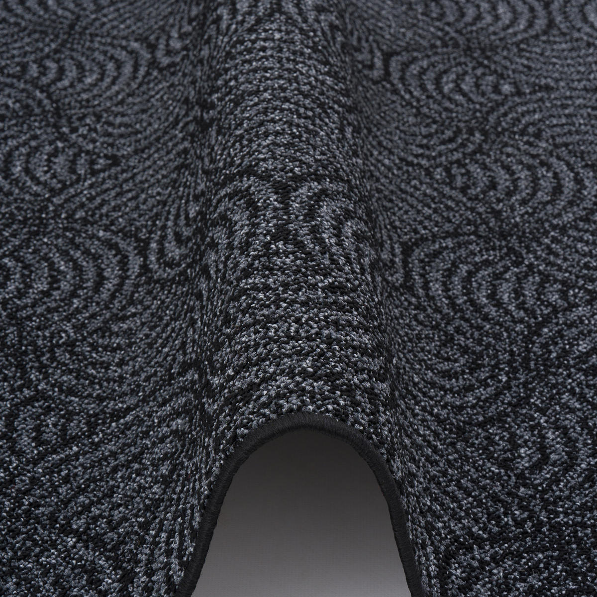 FEINSCHLINGE DESIGNER TEPPICH RUND CIRCLE - Schwarz/Grau, Textil (200/200cm) - Snapstyle