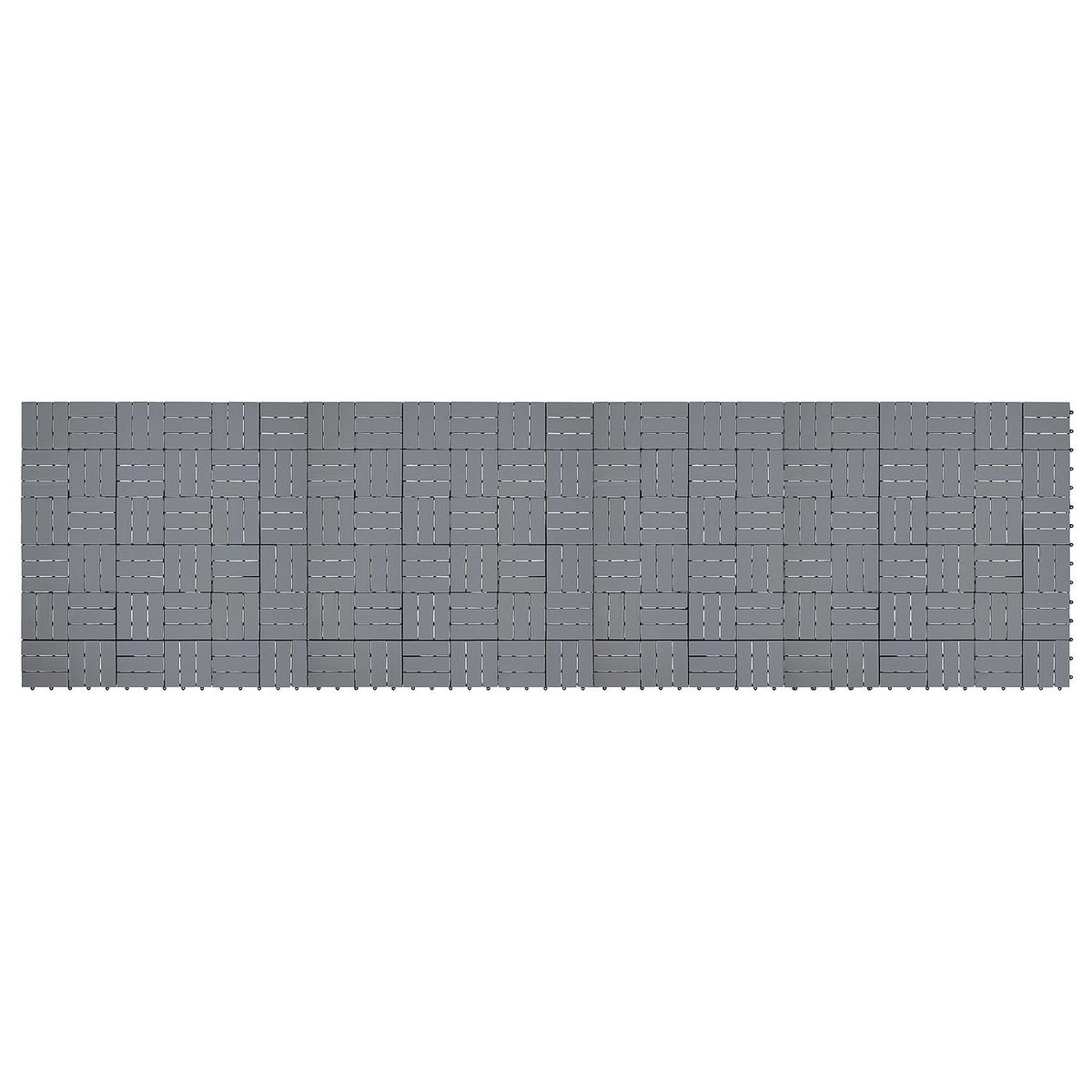 TERRASSENFLIESE - Akazie massiv - 10er-Set - Grau, Holz/Kunststoff (30/30/2.4cm) - home24