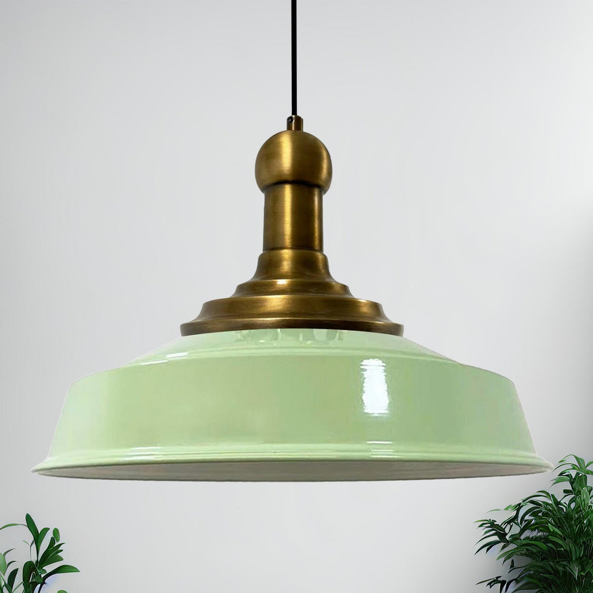 KÜCHENLAMPE Asletl Long-Knob 40/30 cm - Mintgrün, Metall (40/30cm) - Bamyum