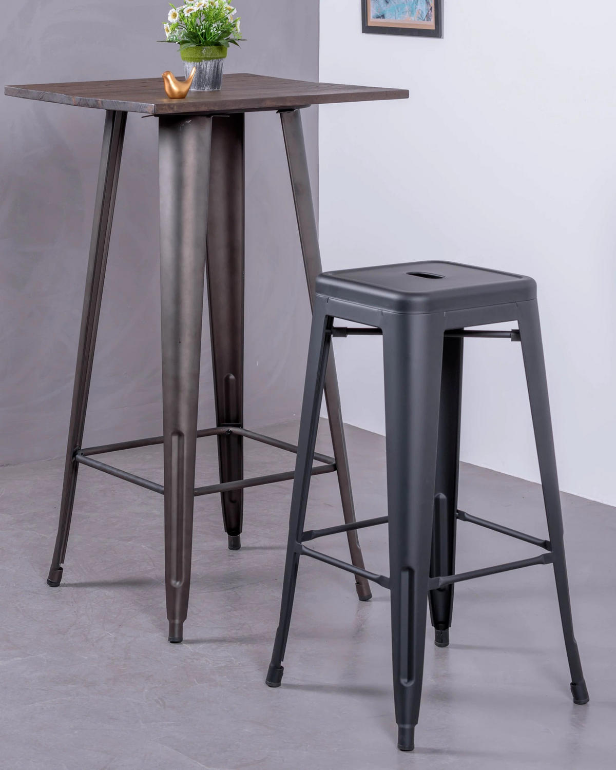 HOCKER Metall Schwarz - Schwarz, Metall (43/78/43cm) - Nest Dream