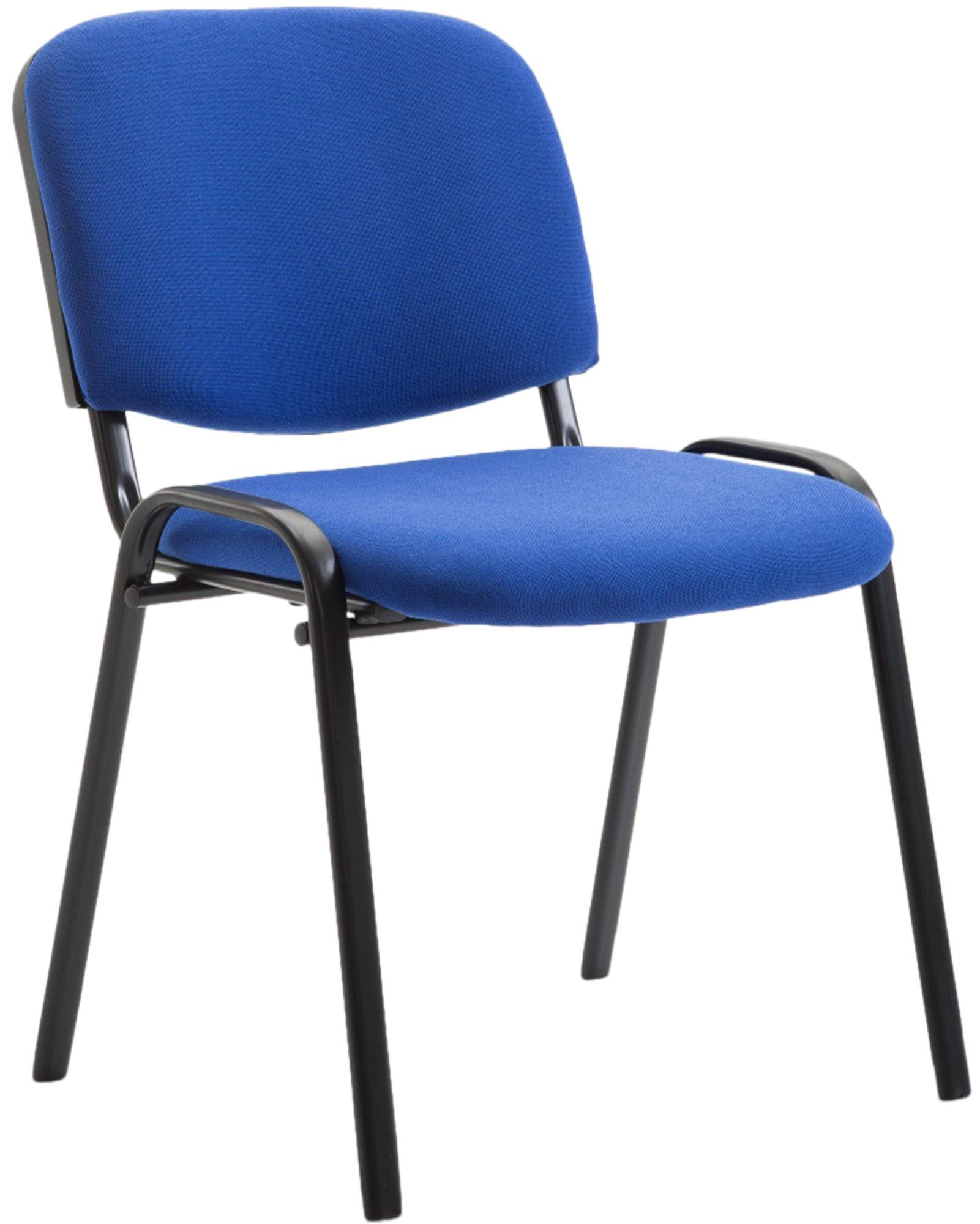 BESUCHERSTUHL Stoff Blau - Blau/Schwarz, Textil/Metall (53/83/53cm) - CLP