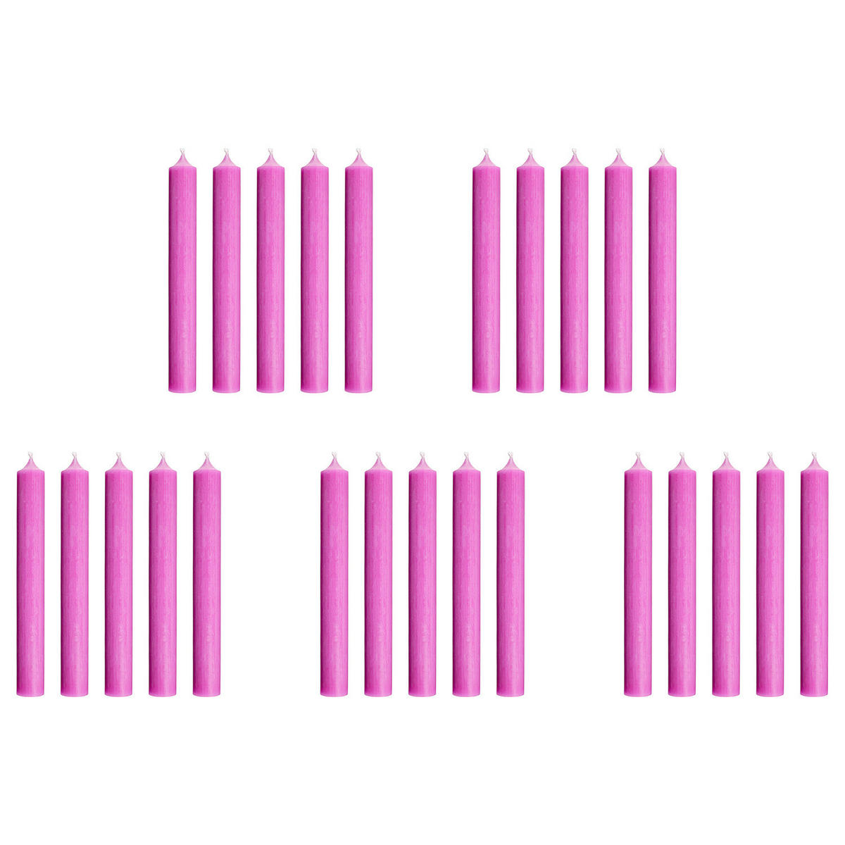 STABKERZE (25er Set) Rainbow - Magenta, Paraffin (2.2/18/2.2cm) - BUTLERS