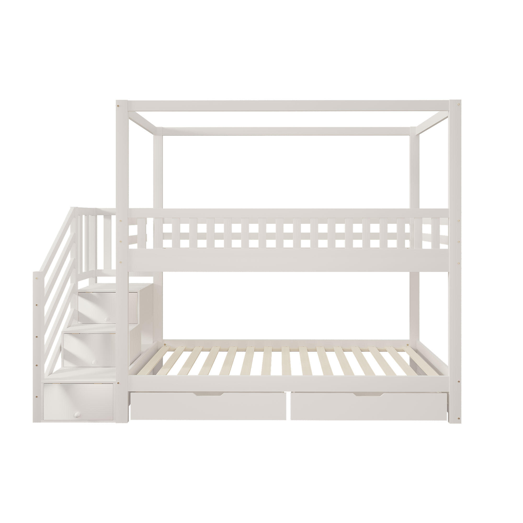 ETAGENBETT 90/200 cm Weiß - Weiß, Holz - Raumix