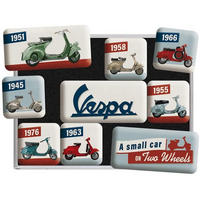 MAGNETSET 9-teilig Vespa Model Chart - Multicolor, Metall (9/7/2cm) - Nostalgic-Art