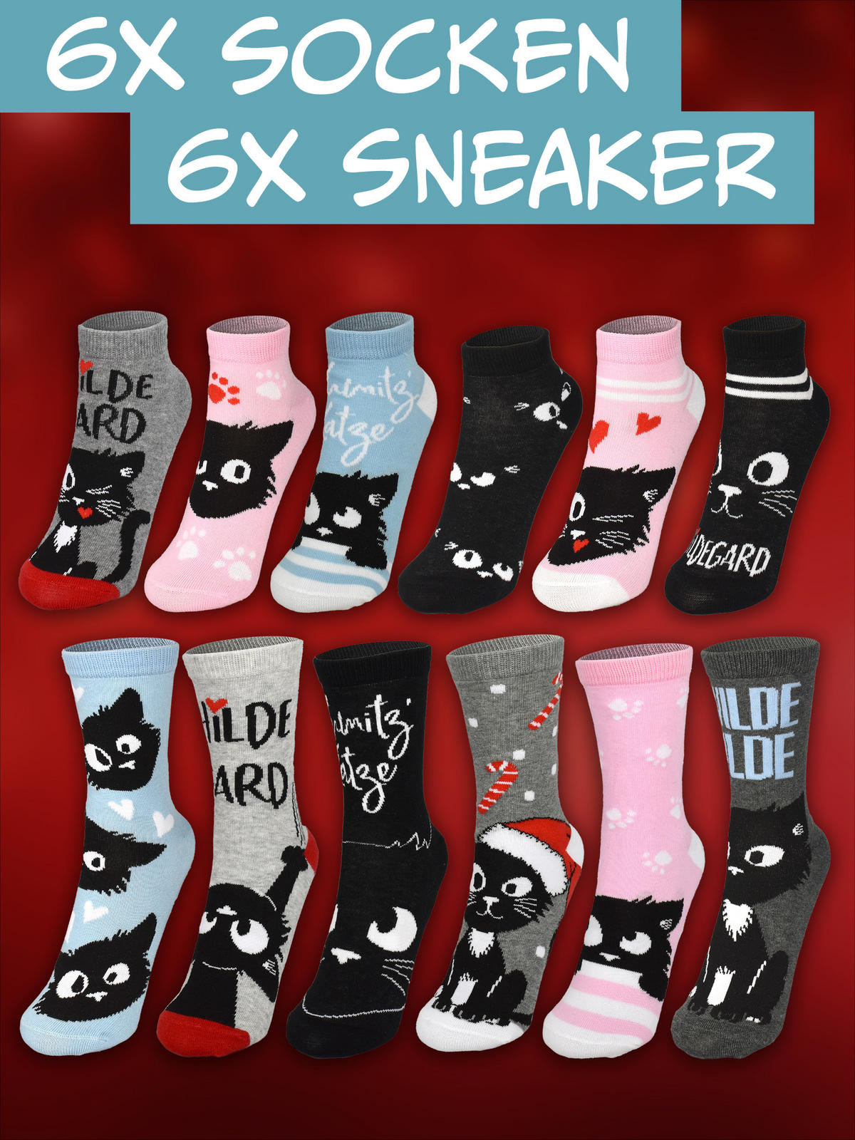 ADVENTSKALENDER Ralf Schmitz Hildegard mit 12 Paar Socken Größe 35-41 - Multicolor, Textil (37/5/26.5cm) - United Labels