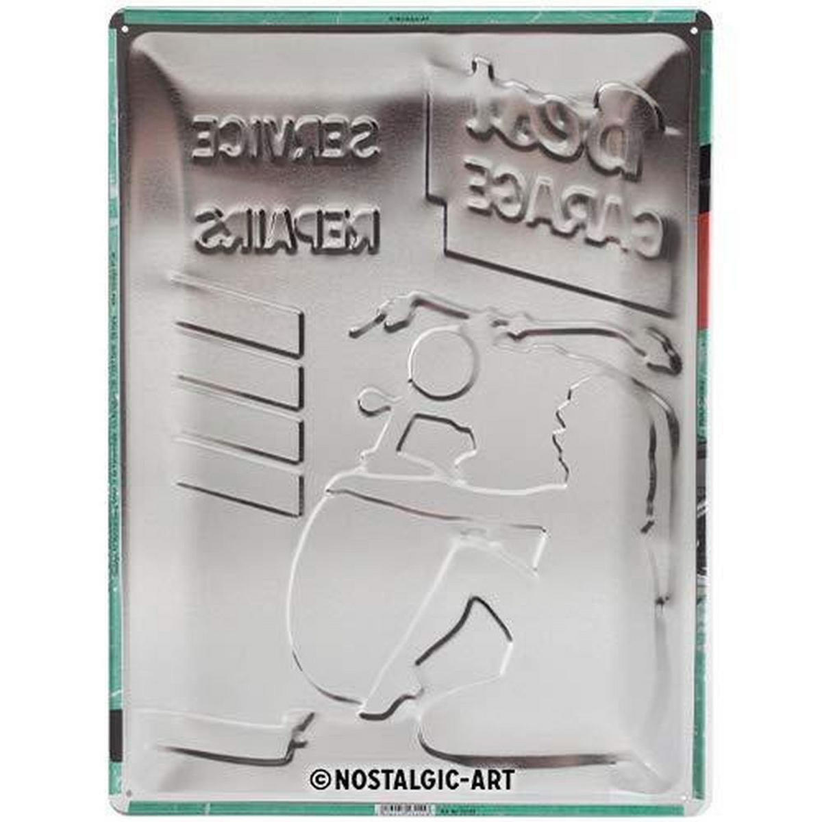 BLECHSCHILD 30/40 cm Best Garage Green - Multicolor, Metall (30/40/0.2cm) - Nostalgic-Art
