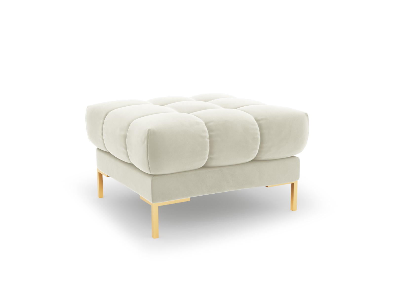 POUF Mamaia aus Samt leichtes beige - Creme, Textil (60/41/60cm) - Micadoni