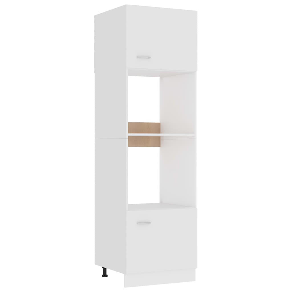 vidaXL Mikrowellenumbauschrank Weiß 57x207x60 cm