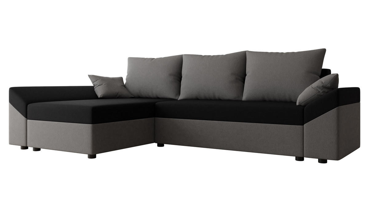 ECKSOFA Dante L - Schwarz/Grau, Holz/Kunststoff (240/140cm) - MIRJAN24