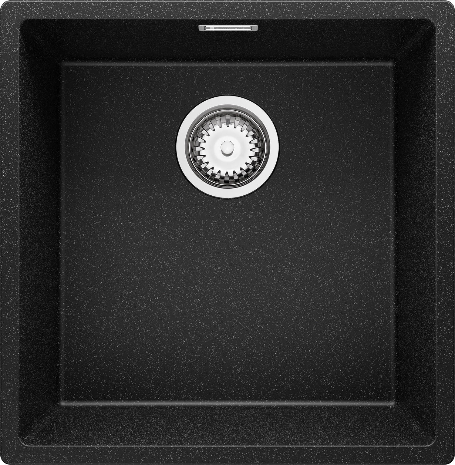 UNTERBAUSPÜLE GRANIT London, 2-er set Anthrazit 46/47 cm, 1 Becken + Ablauf-Set ab 50er Unterschrank - Chromfarben/Anthrazit, Kunststoff (46/20/47cm) - Primagran