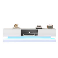 LOWBOARD 160/35/40.5 cm Weiß aus Spanplatte mit LED-Beleuchtung - Weiß, Holzwerkstoff (35/40.5/160cm) - OKMYHOME