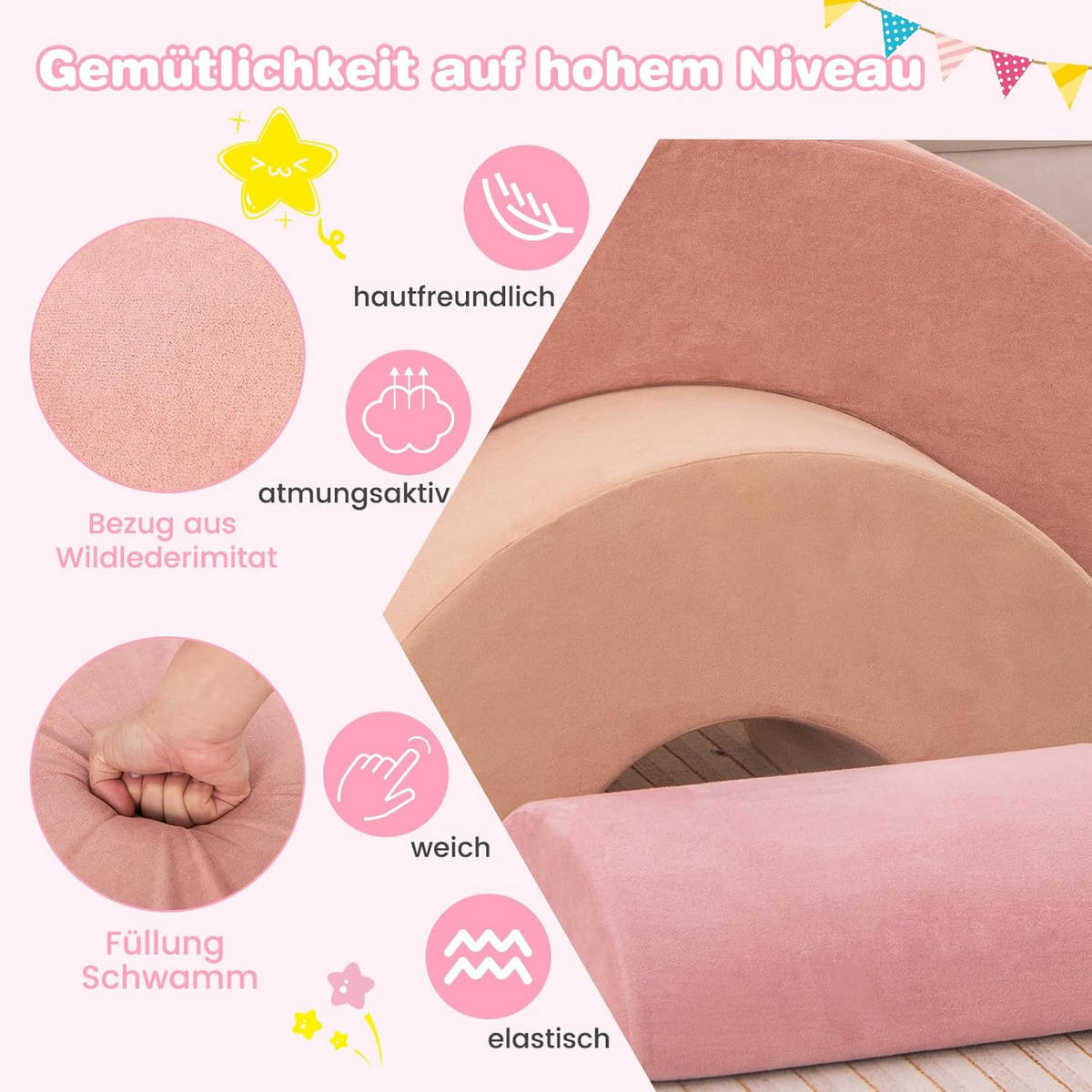 KLETTERBOGEN Pink - Pink, Kunststoff (41/49/112cm) - COSTWAY