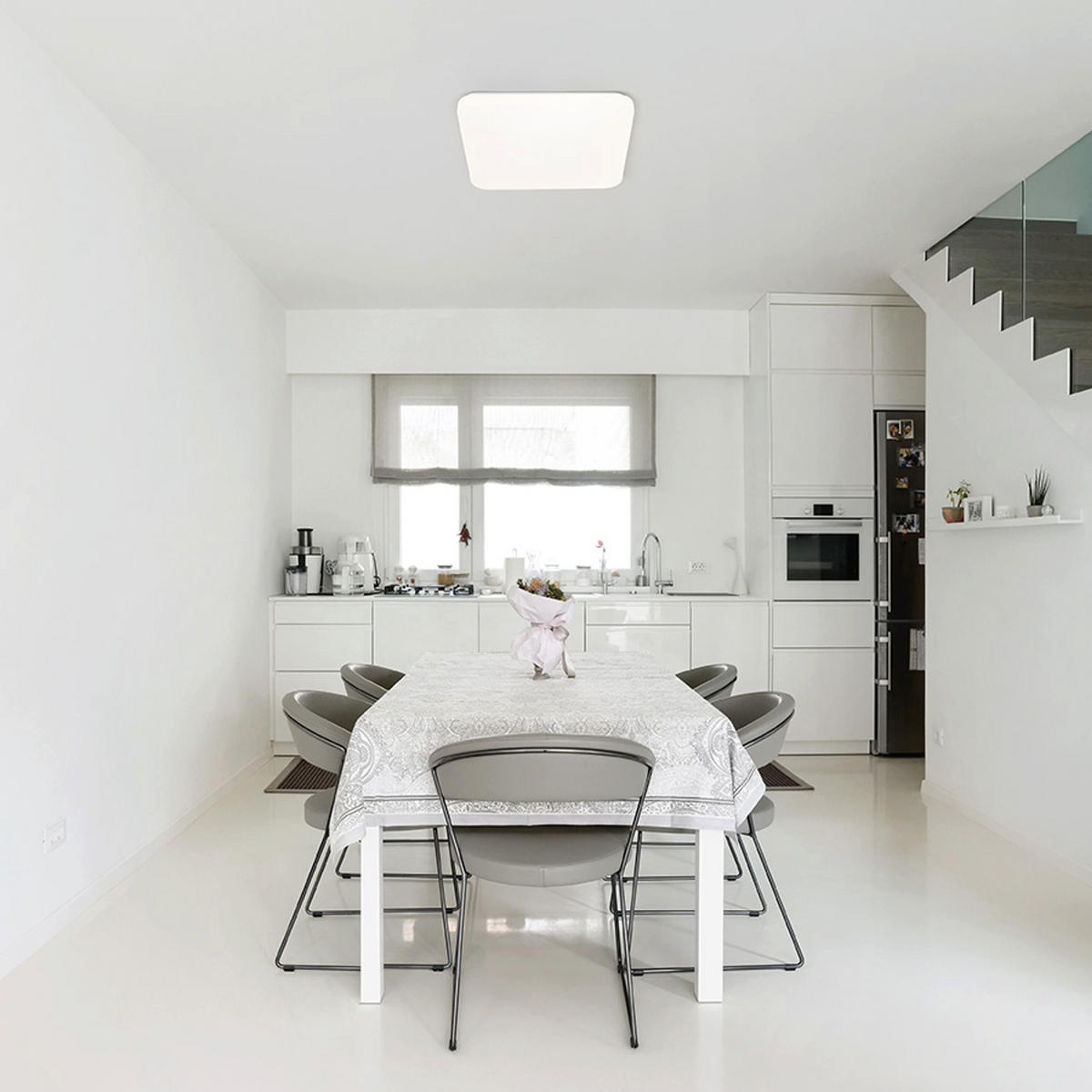 DECKENLEUCHTE SEMPRE SQ 63 milchfarbenes Acryl 76 W - Transparent, Kunststoff (63/63/75cm) - Rendl