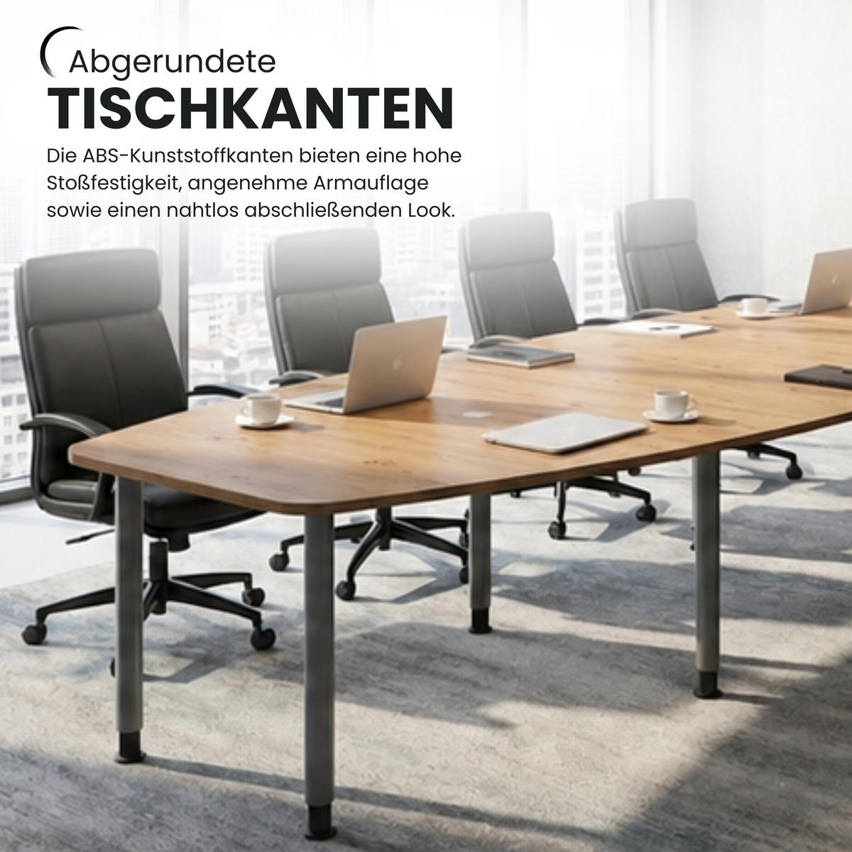 KONFERENZTISCH XXL KT52 130/520/74 cm in Eichefarben/Säule in Silberfarben - Eichefarben/Silberfarben, Holzwerkstoff (130/520/74cm) - bümö