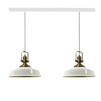PENDELLEUCHTE Asletl 2 Flammig 41/36 cm - Weiß, Metall (36/41/28cm) - Bamyum